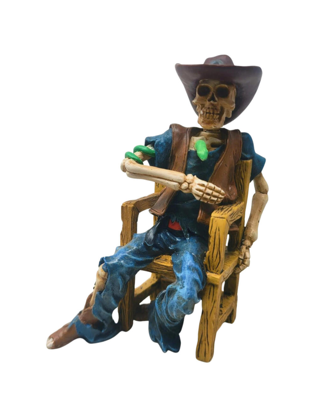 Hamilton Skeleton Crypt Keeper Poker Game Figure Western Cowboy Gamler Figurine